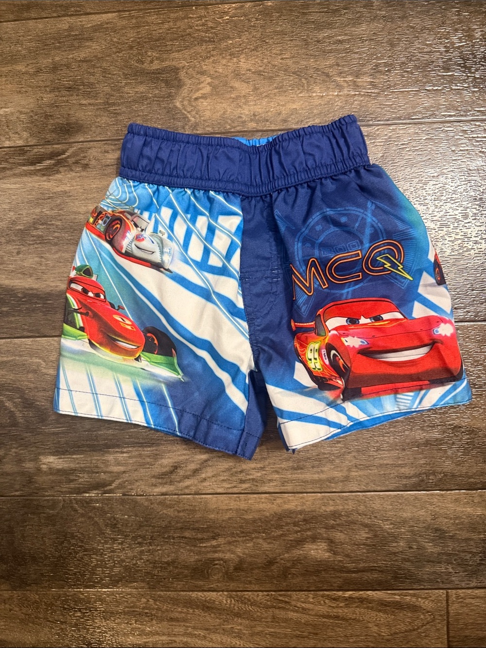 Disney Blue and Red Lightning McQueen Swim Trunks